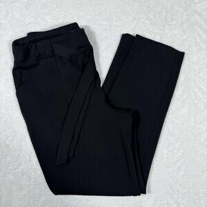 SOHO Women's Medium Black Ankle Dress Pants Trousers Belted Waist Knot Pockets